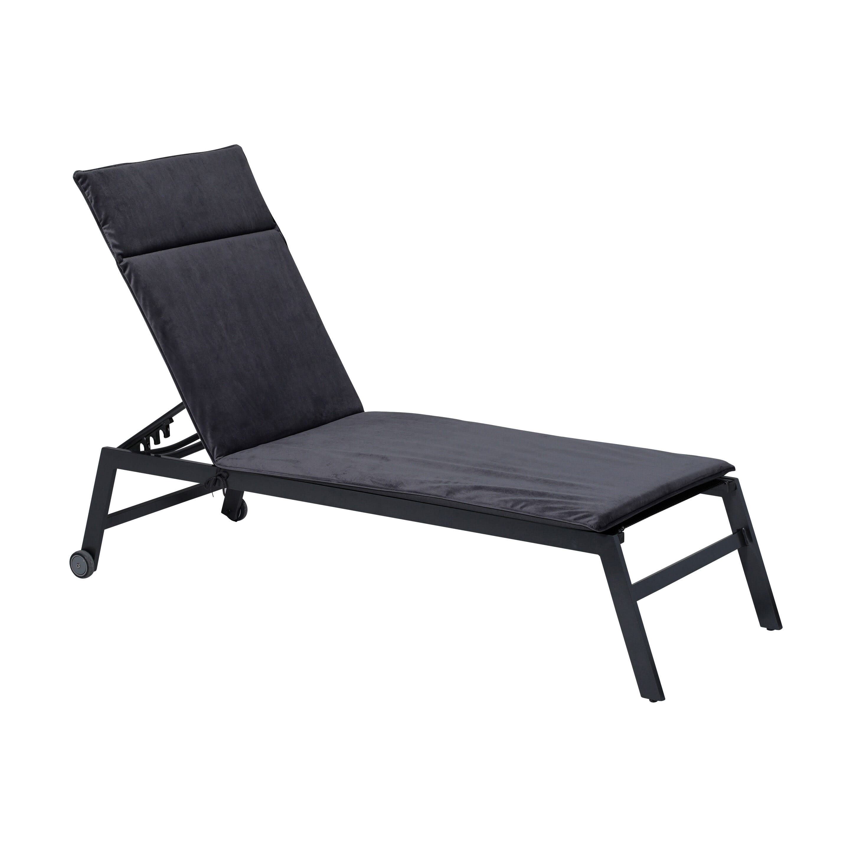 Sunlounger cushion Outdoor velvet grey Panama grey